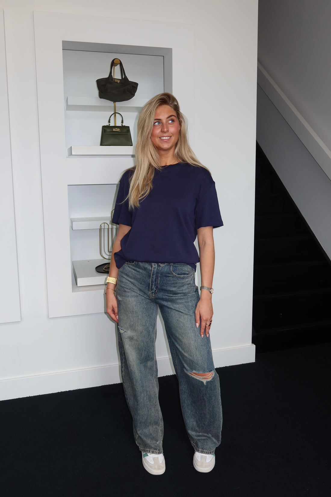 Ambika Jam Oversized T-Shirt Navy