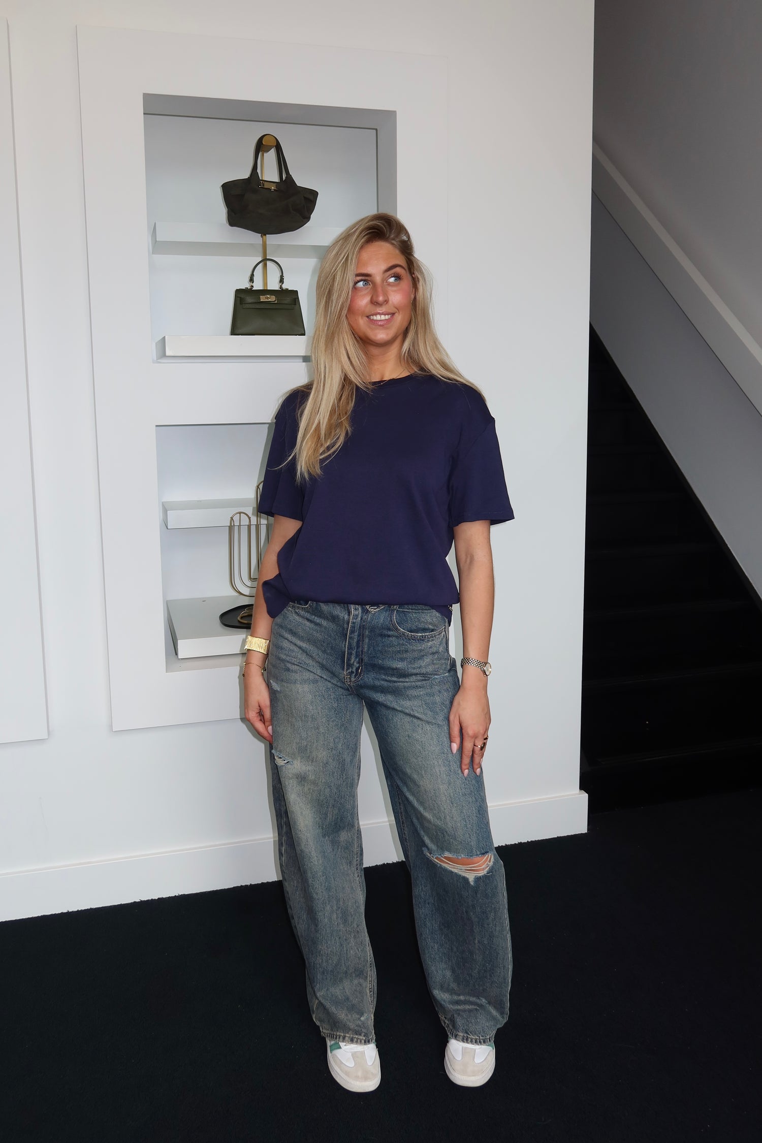 Ambika Jam Oversized T-Shirt Navy