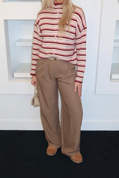 Striped Cardigan Bordeaux 122