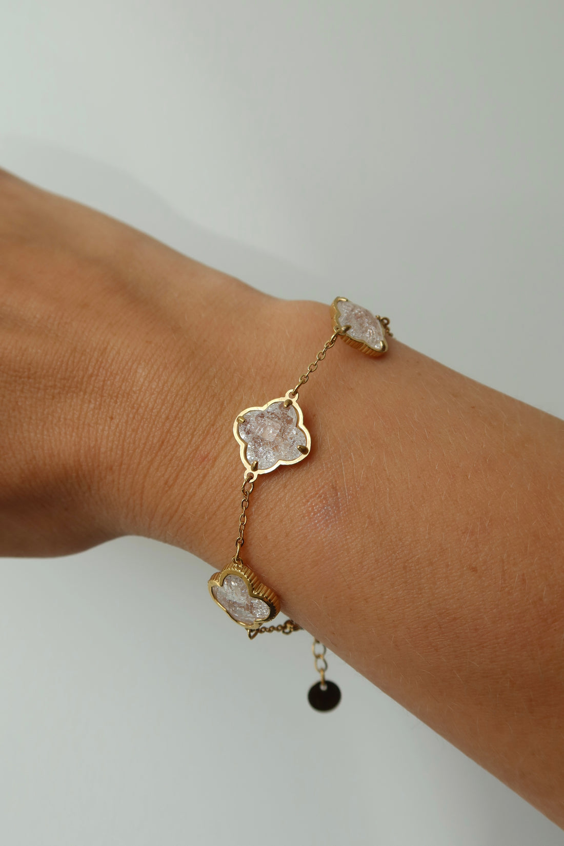 Diamond Clover Bracelet Gold