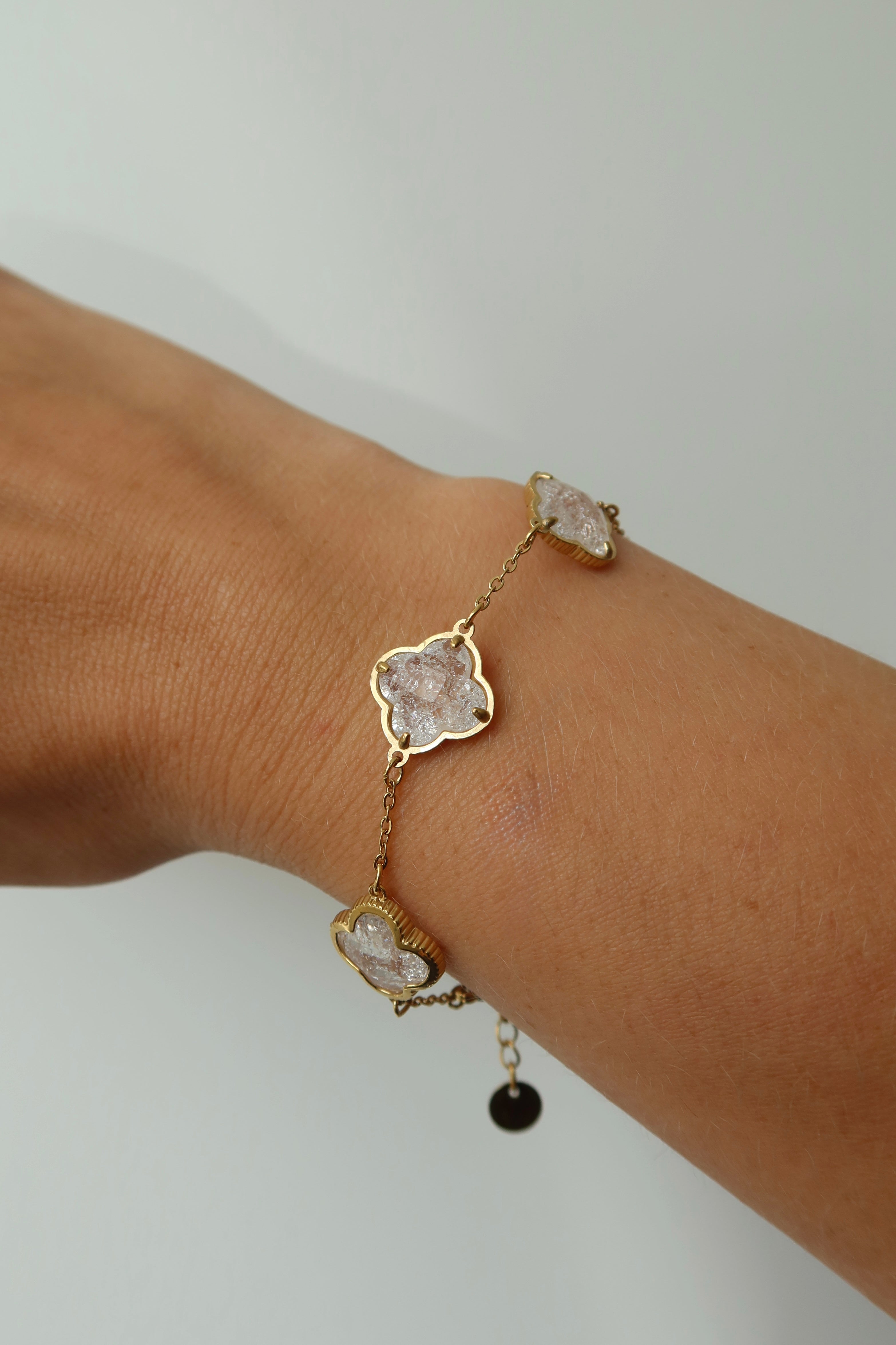 Diamond Clover Bracelet Gold