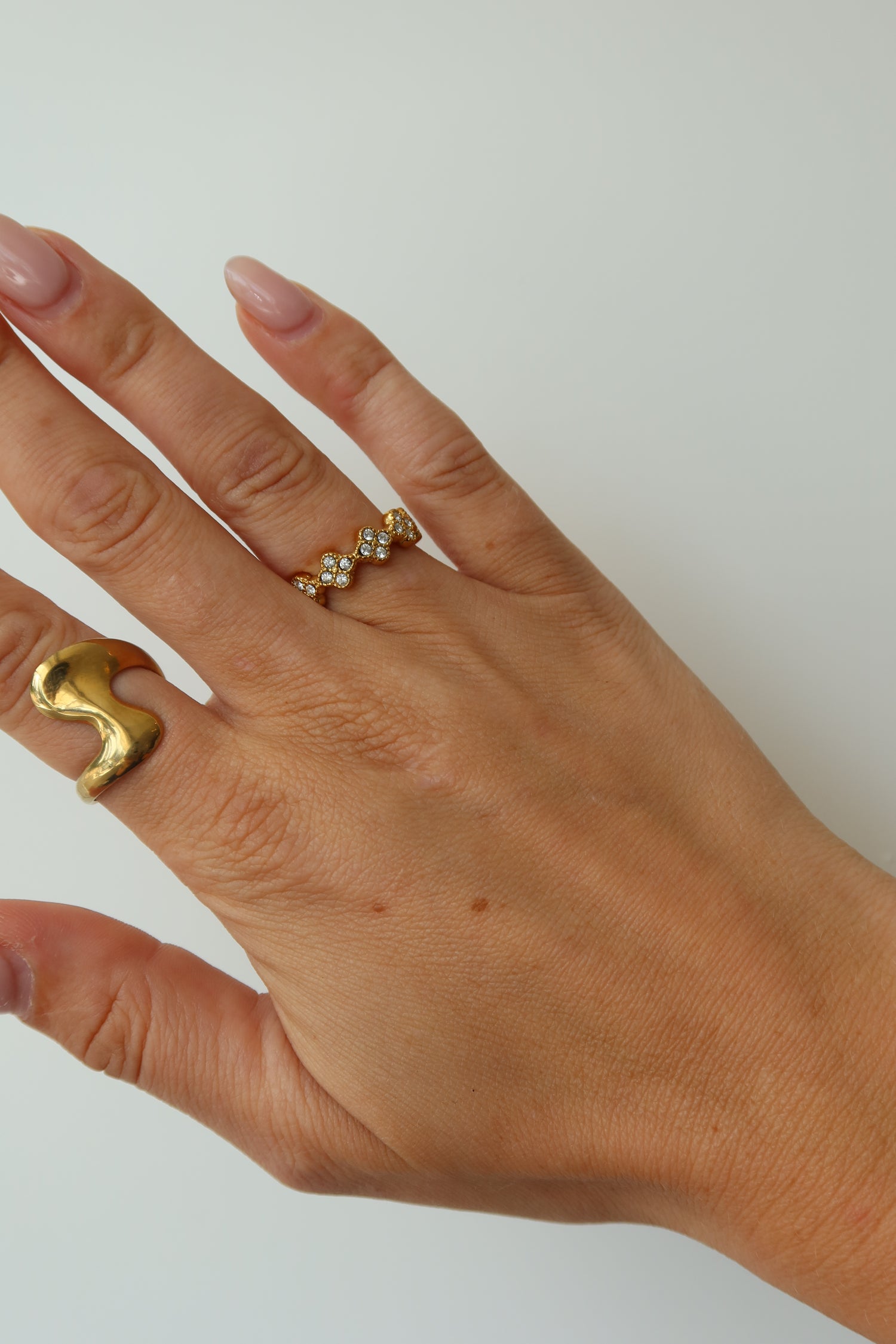 Clover Sparkle Ring Gold