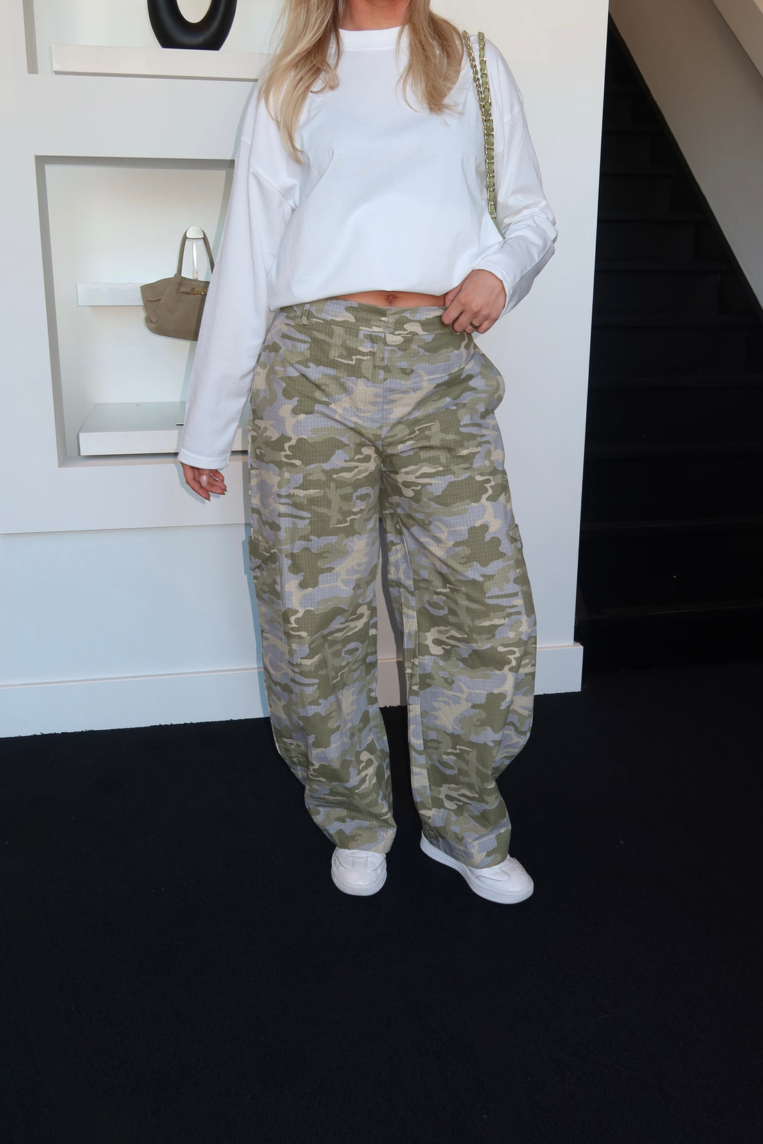 Camo Baggy Fit Pants Khaki 7904