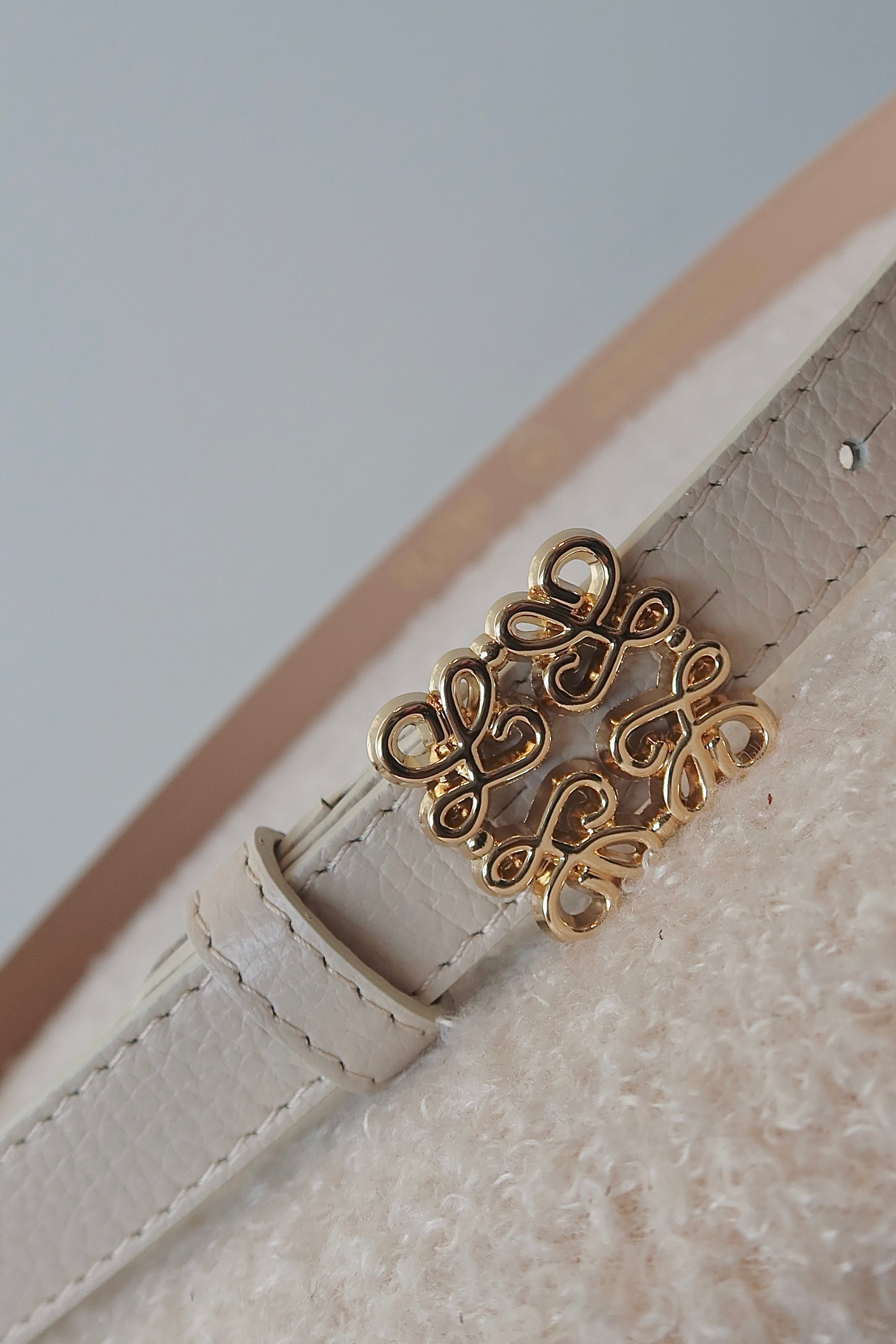 LouLou Real Leather Belt Beige