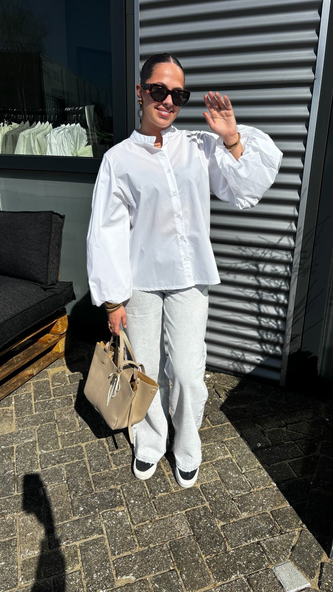 Claire Puff Blouse White