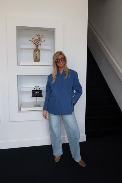 Lola Oversized Boxy Blazer Denim Blue