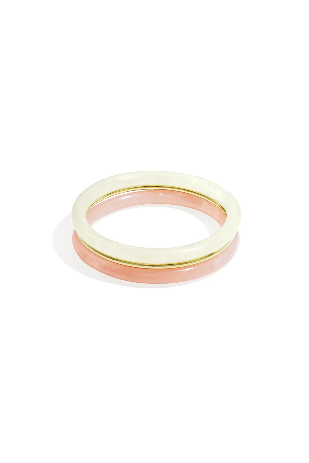 Pink Bangle Set Gold