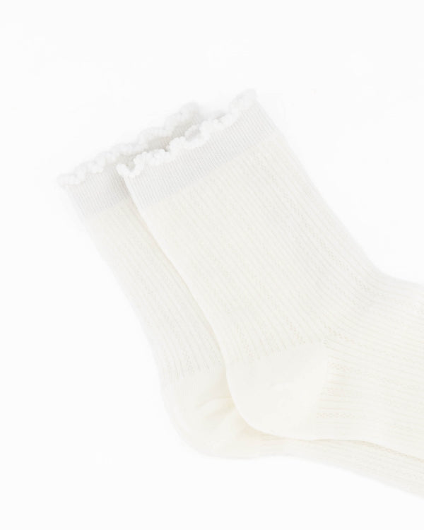 Ruffle Socks Off White