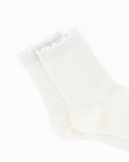 Ruffle Socks Off White
