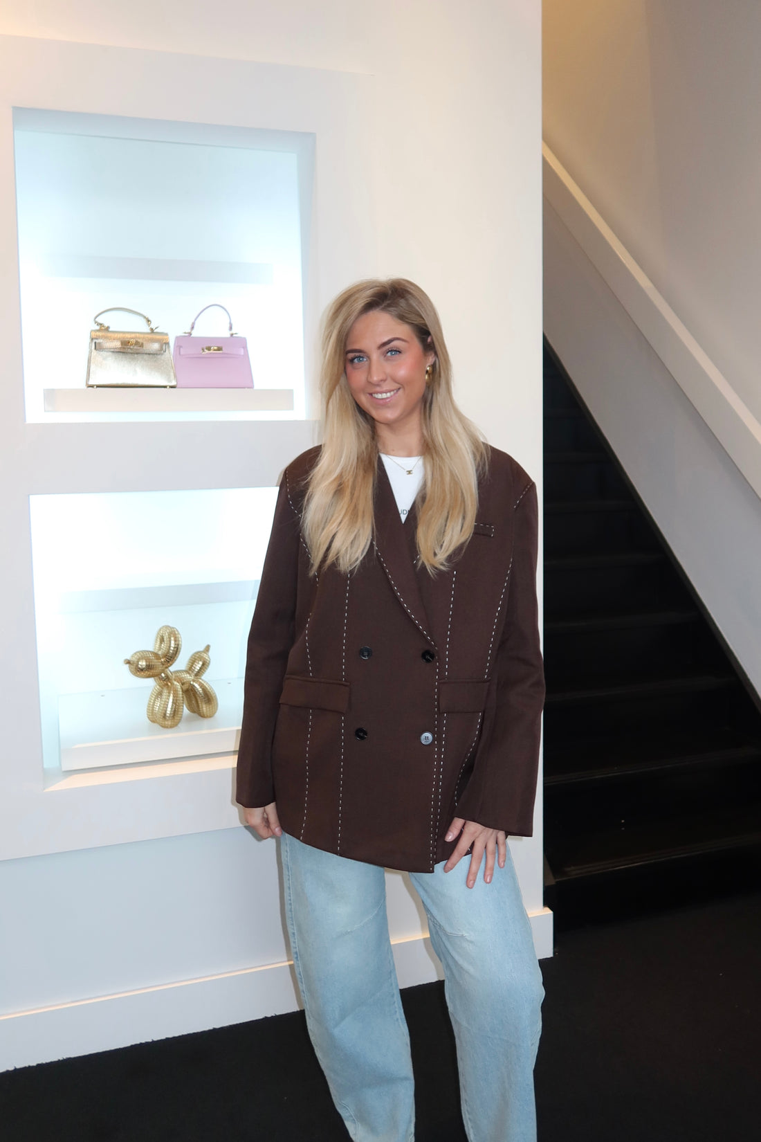 Amelie Oversized Blazer Brown 11533