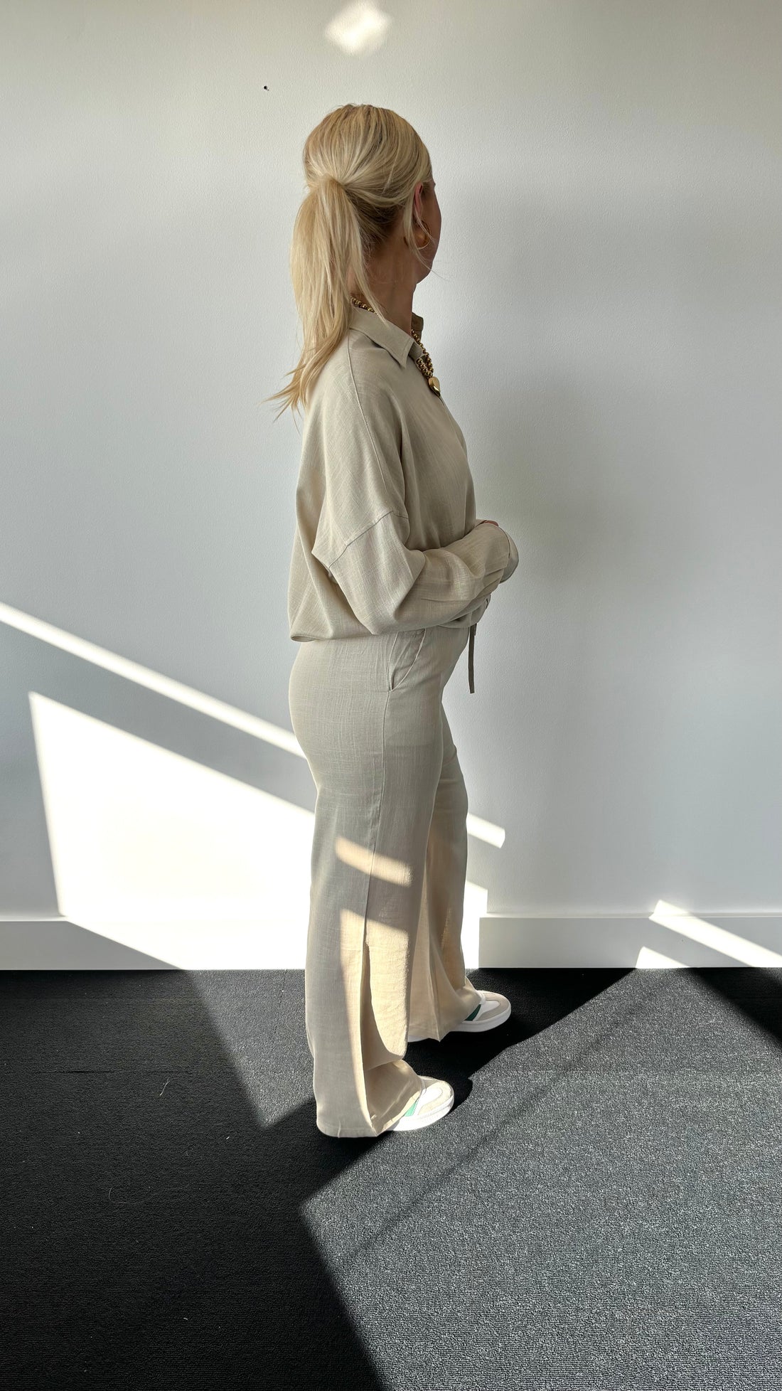 Paris Linnen Pantalon Beige 19474