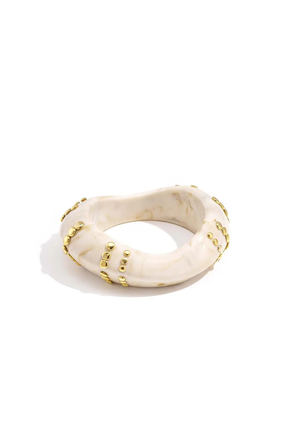 Bold Beige Studs Bangle
