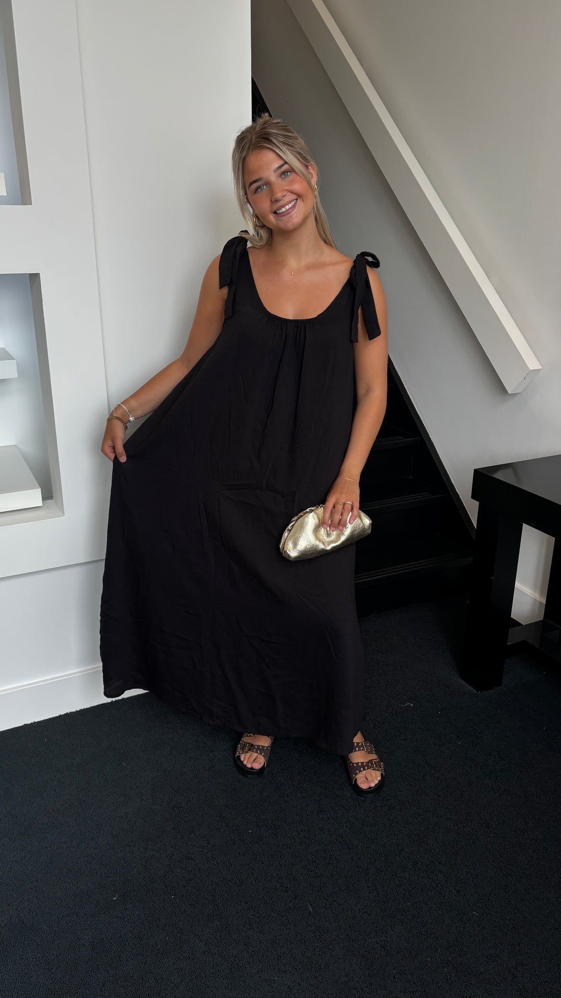 Bow Maxi Dress Black