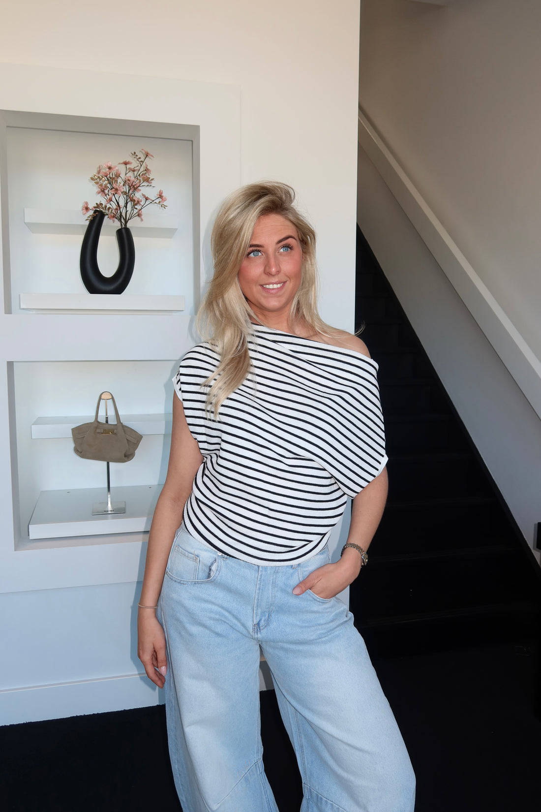 Romée Top Striped Black 7049