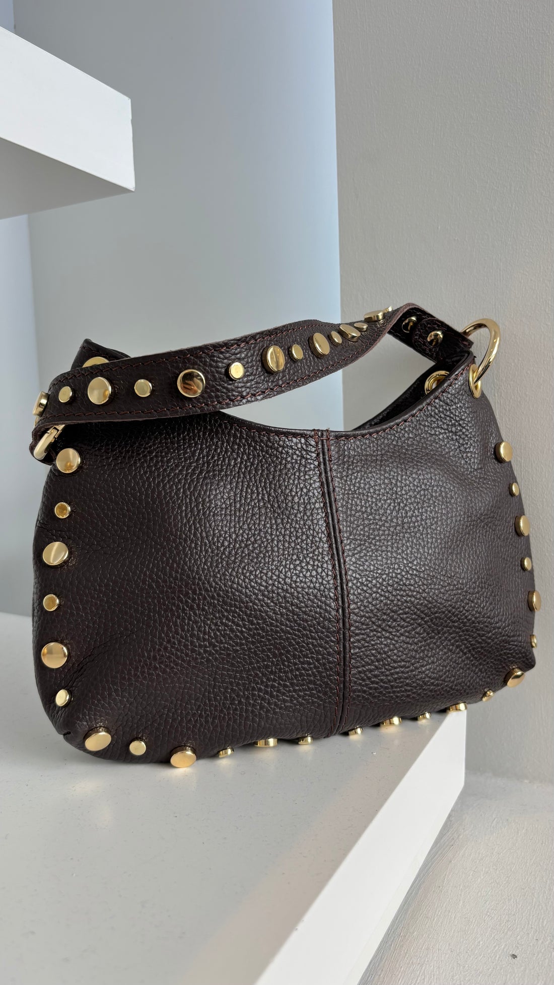 Studded Bag Dark Brown