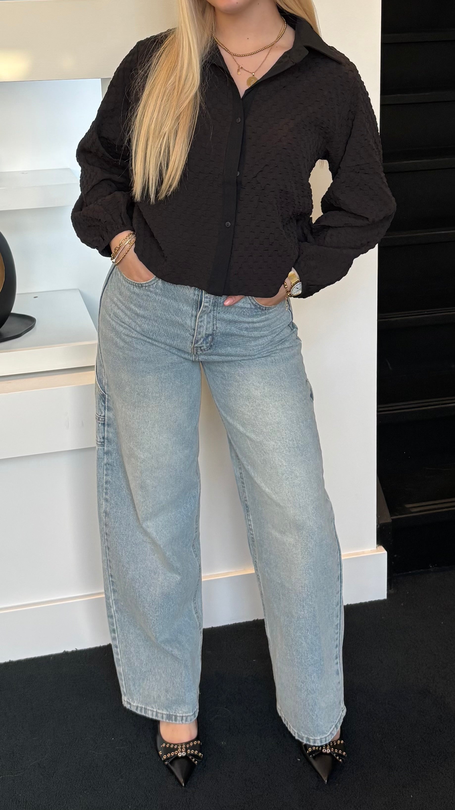 Amy Blouse Black 9682