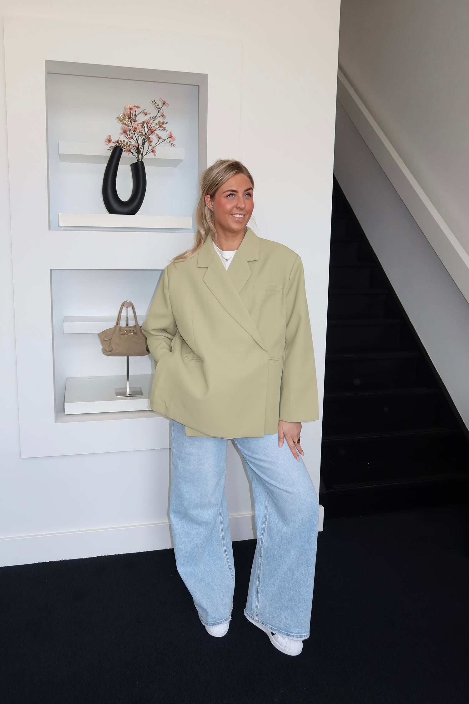 Lola Oversized Boxy Blazer Matcha