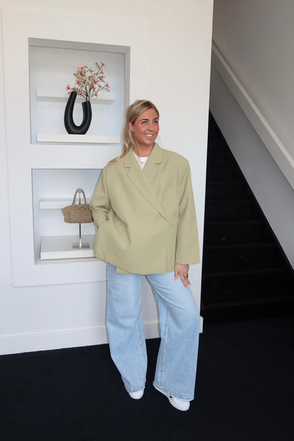 Lola Oversized Boxy Blazer Matcha