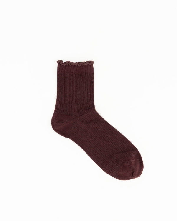 Ruffle Socks Bordeaux