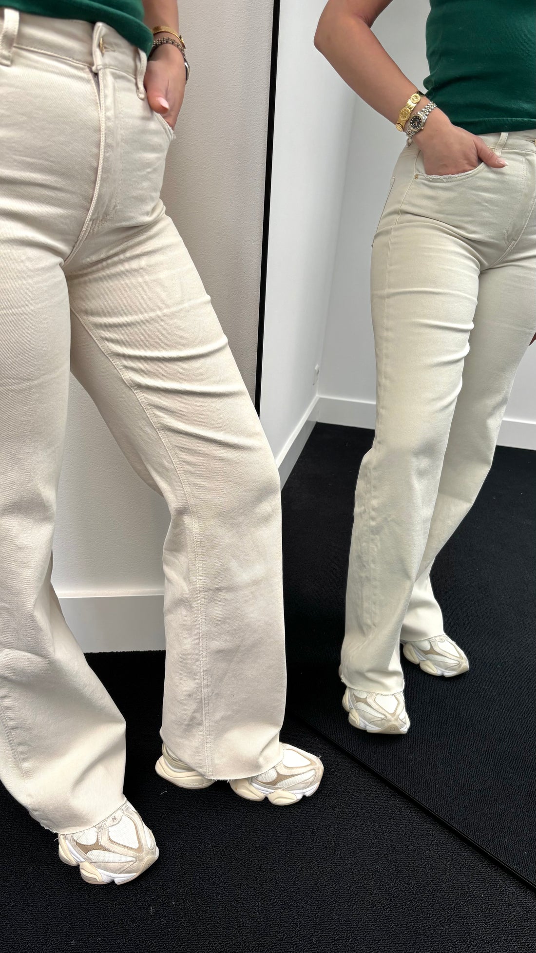 QH Wide Leg Jeans Beige 3636 (Tall)