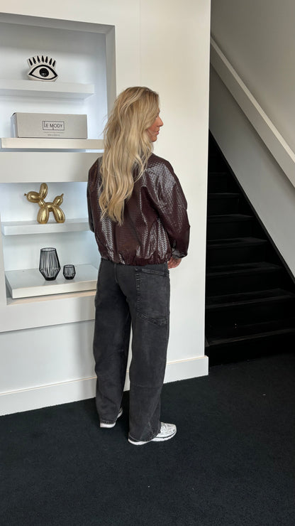The Signature Row Bomber Burgundy 8380