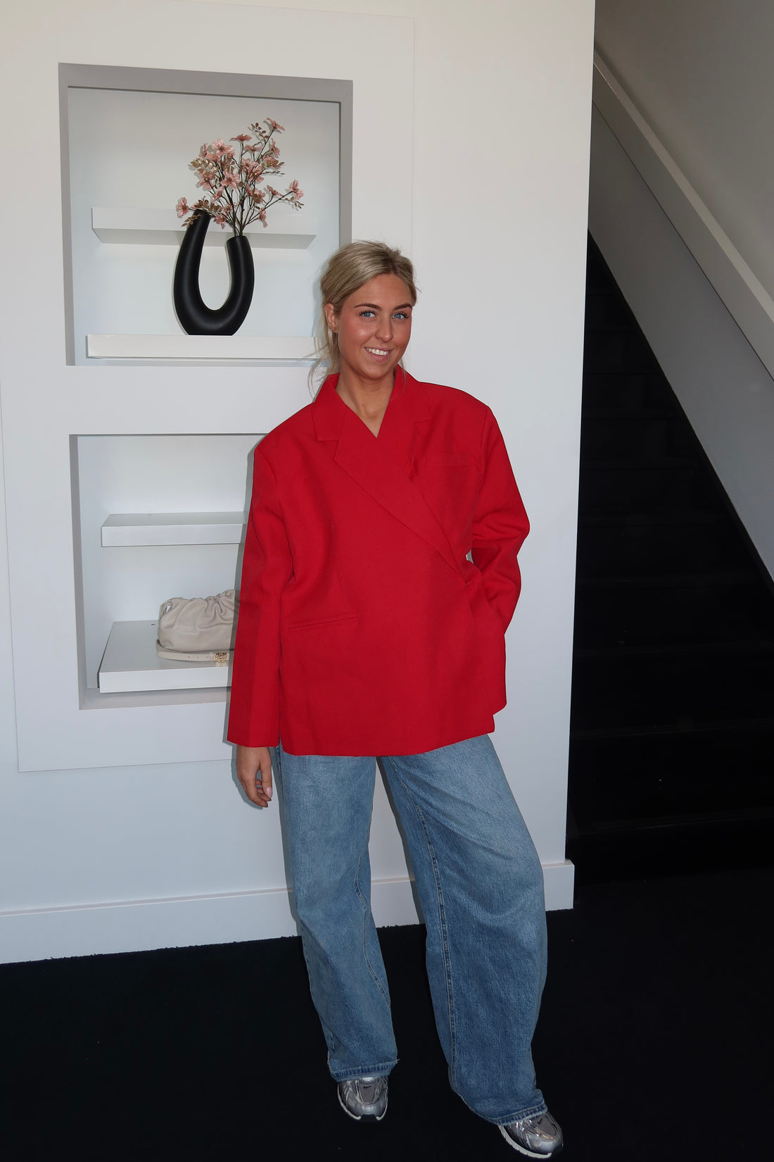 Lola Oversized Boxy Blazer Red