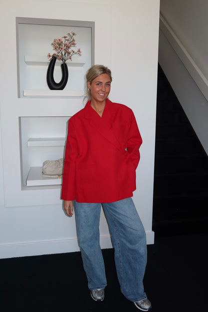 Lola Oversized Boxy Blazer Red