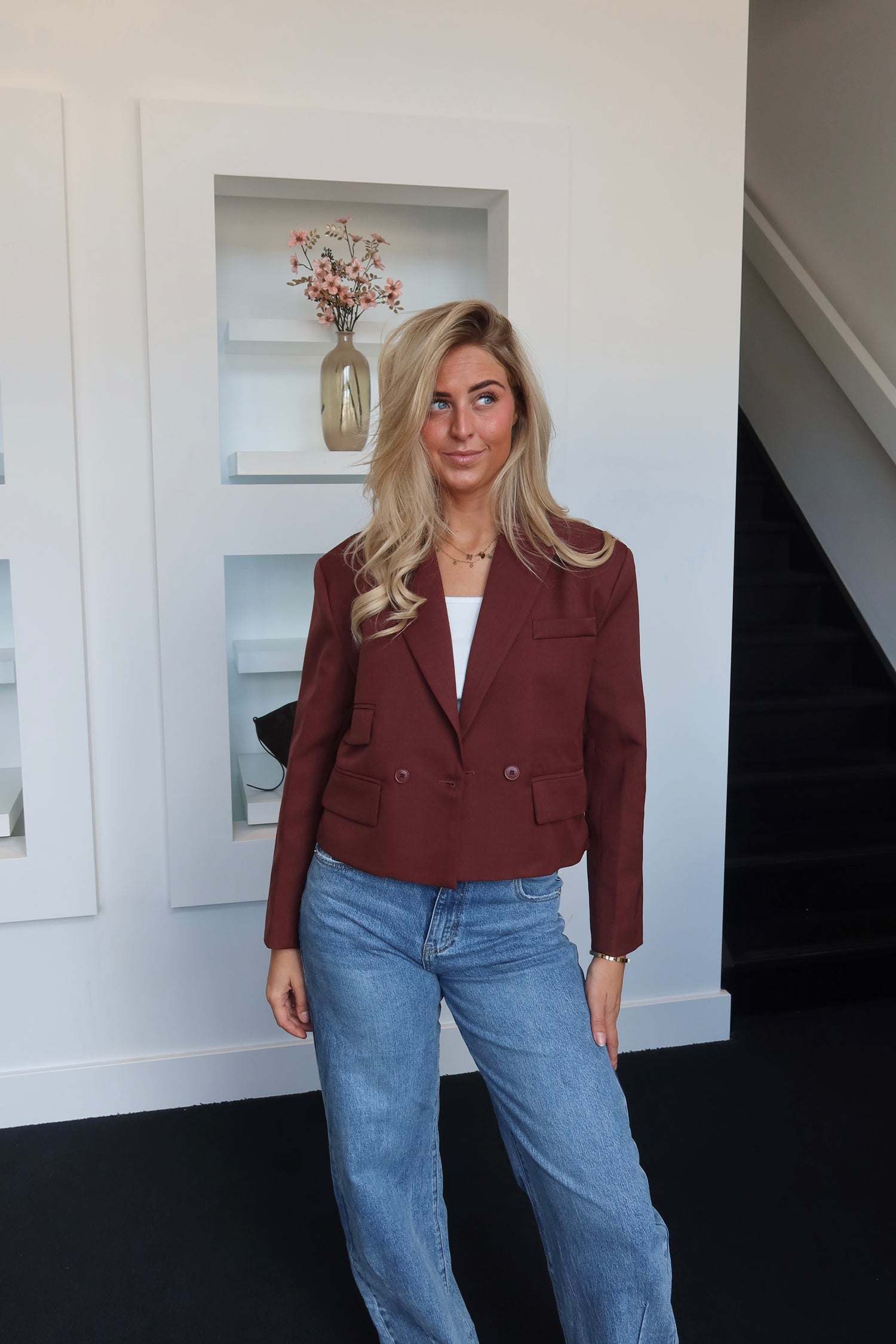 Donna Blazer Soft Bordeaux