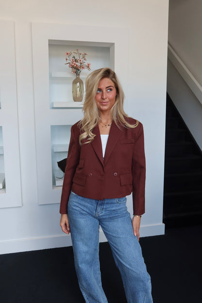 Donna Blazer Soft Bordeaux