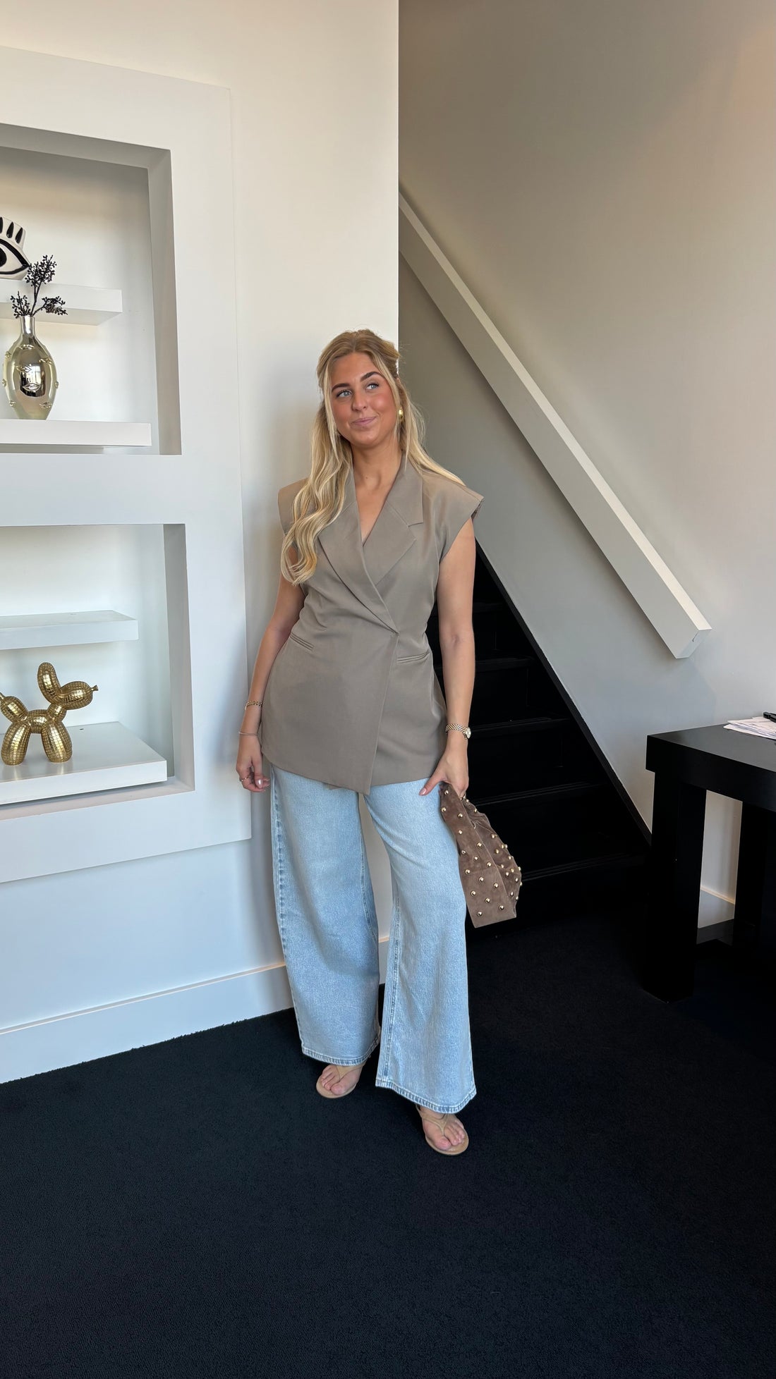 Sweet Shape Gilet Taupe 25223