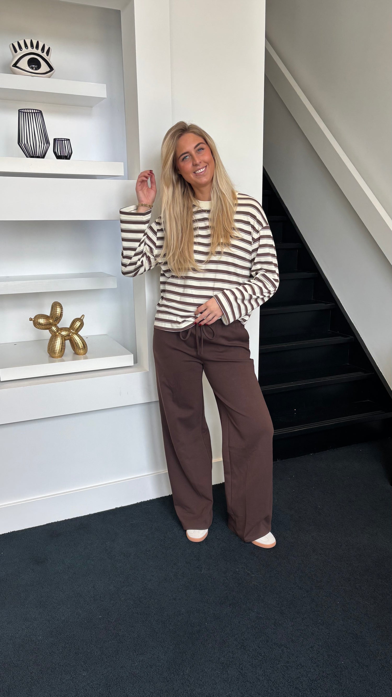 Striped Long Sleeve Brown 3514