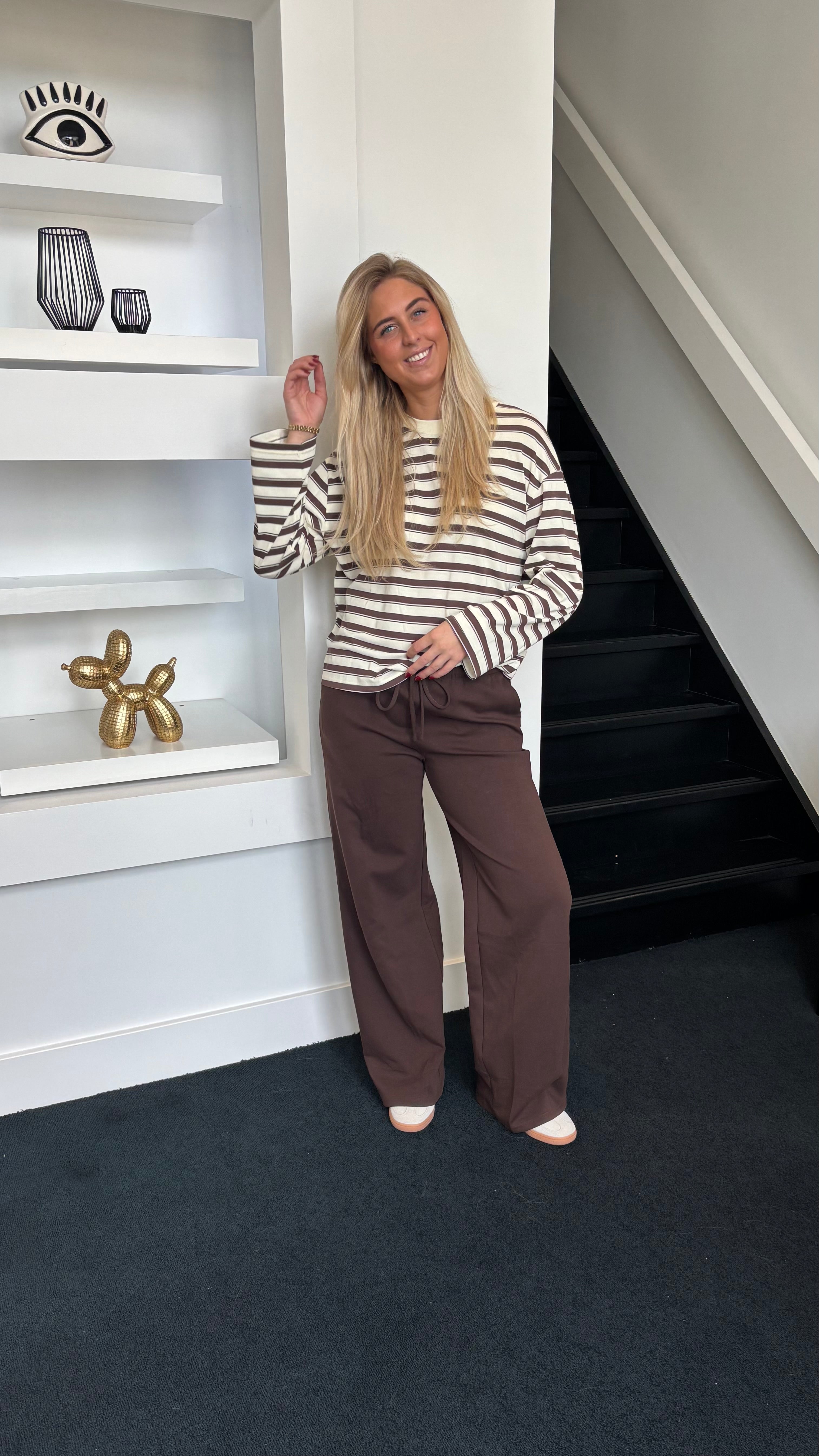 Striped Long Sleeve Brown 3514