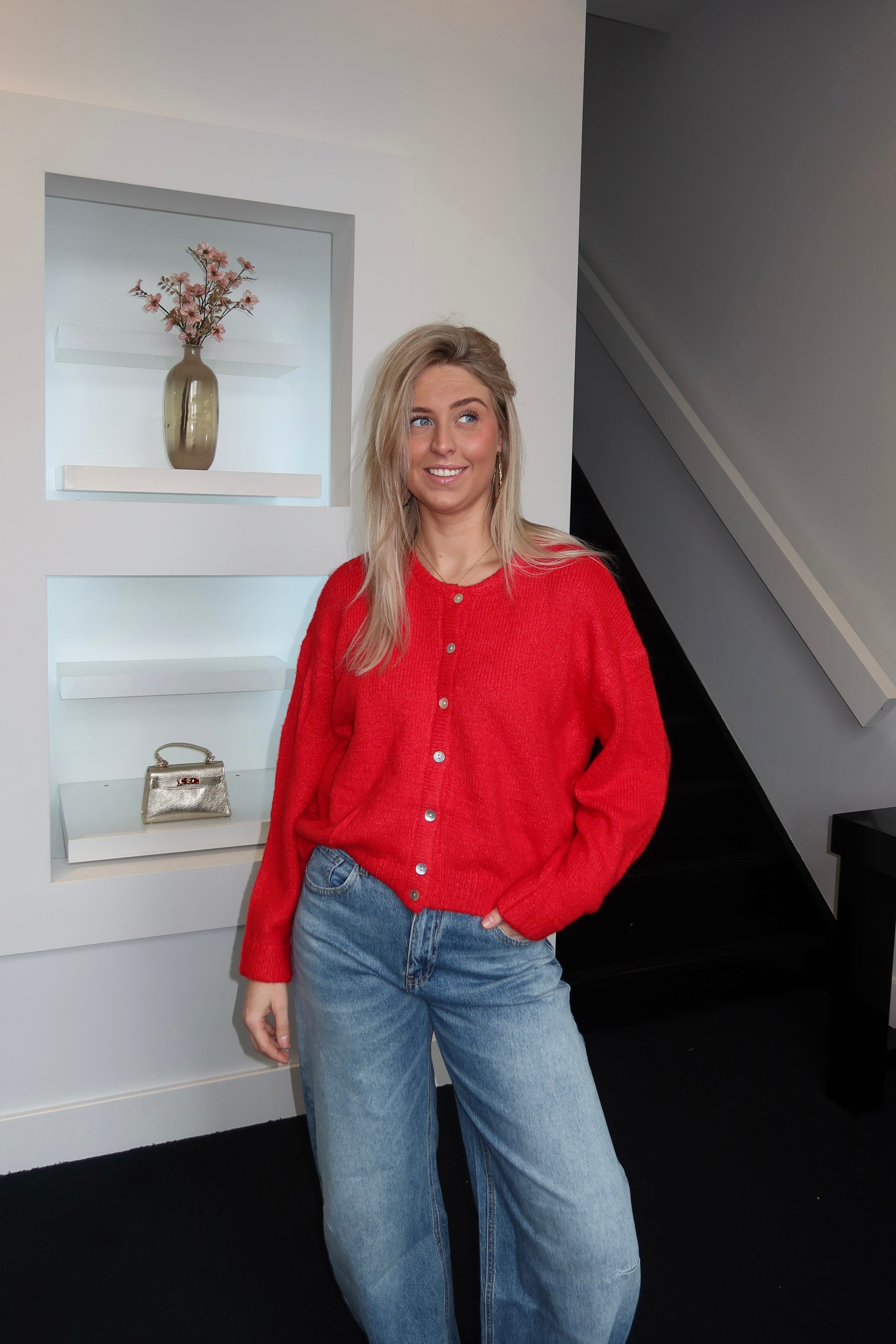 Lilly Cardigan Cherry Red 9970