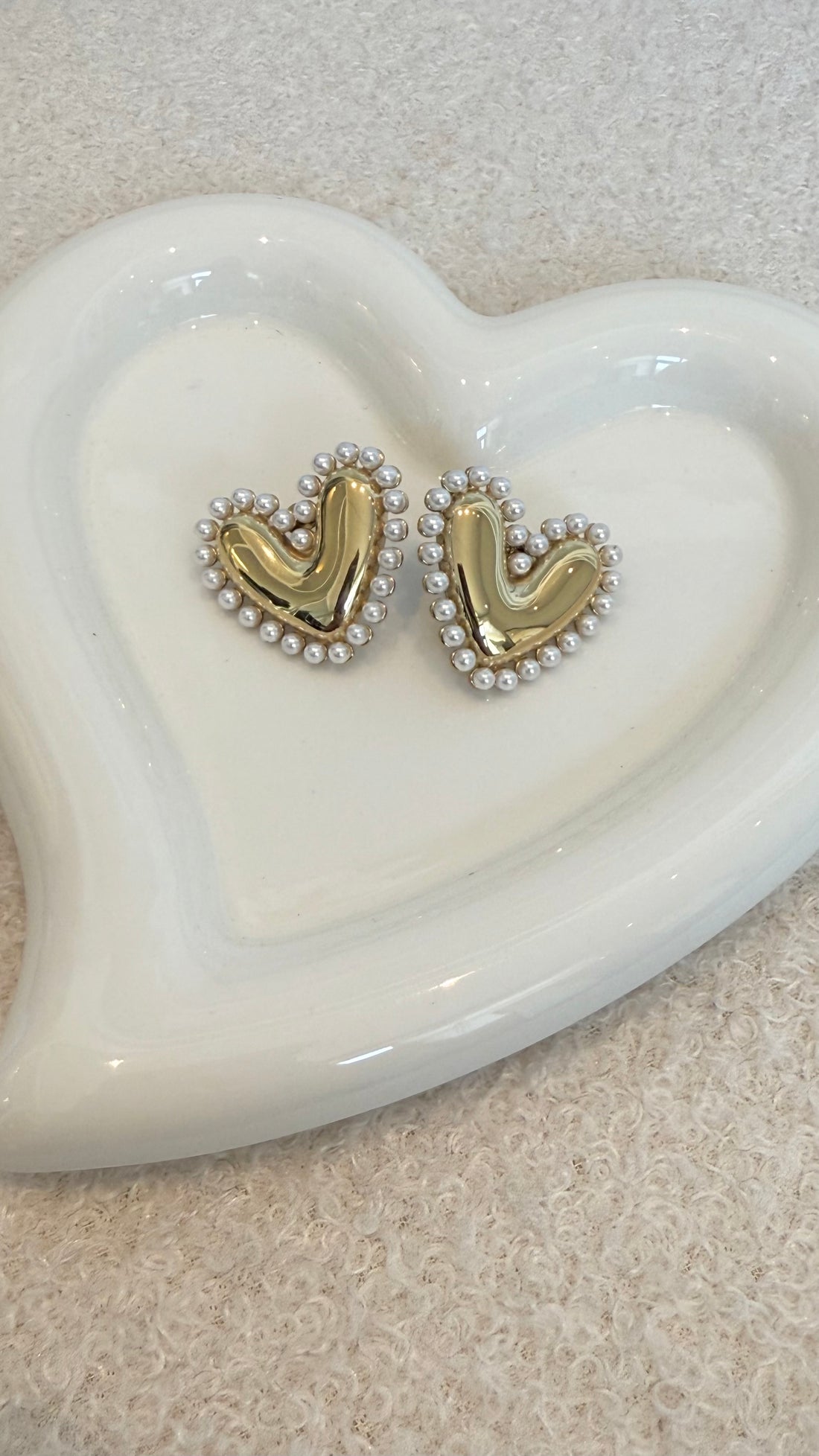 Pearl Heart Earrings