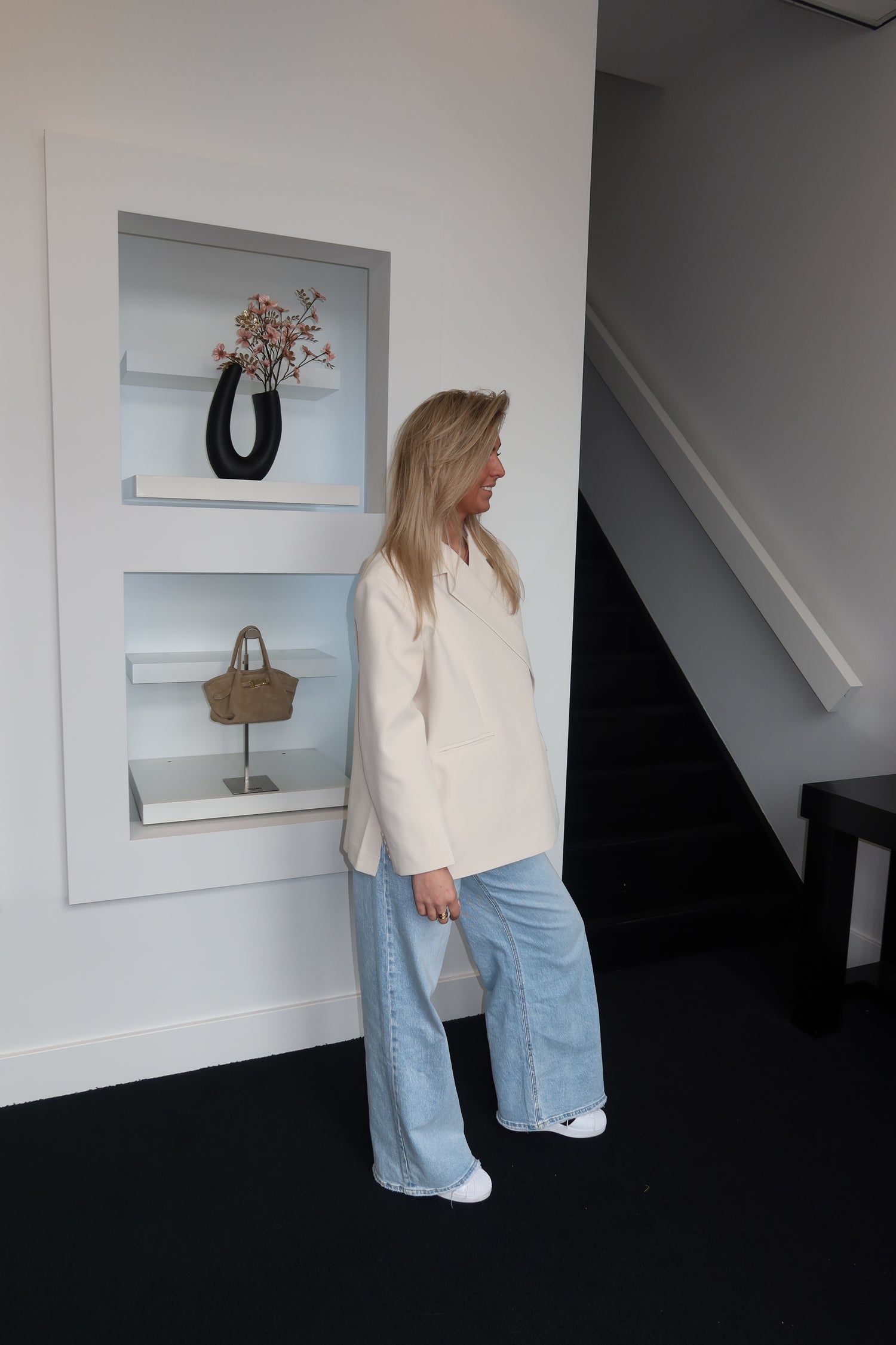 Lola Oversized Boxy Blazer Beige