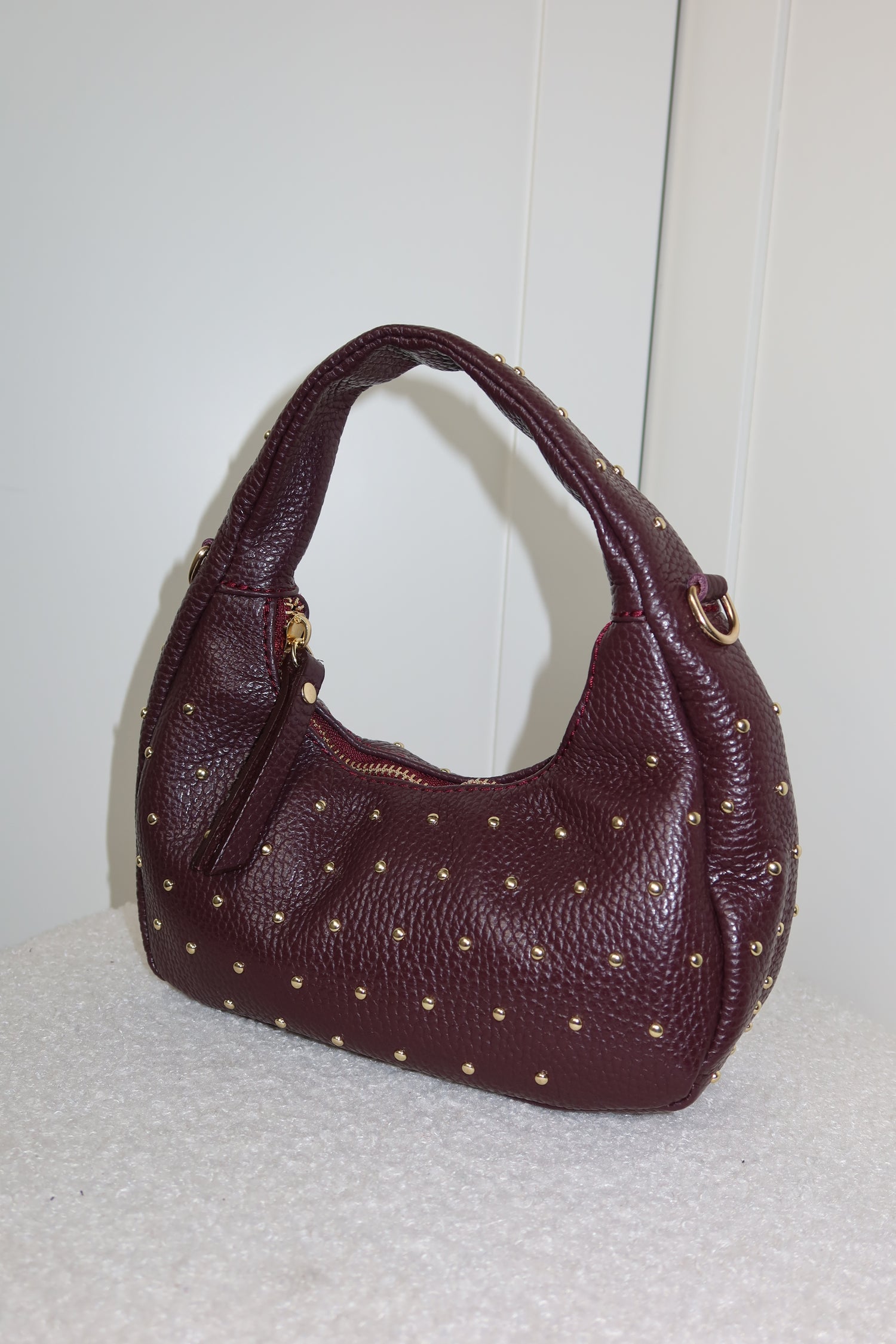 Liva Studded Bag Burgundy