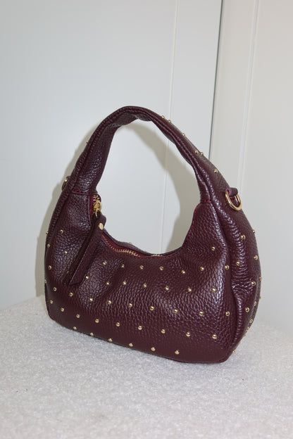 Liva Studded Bag Burgundy