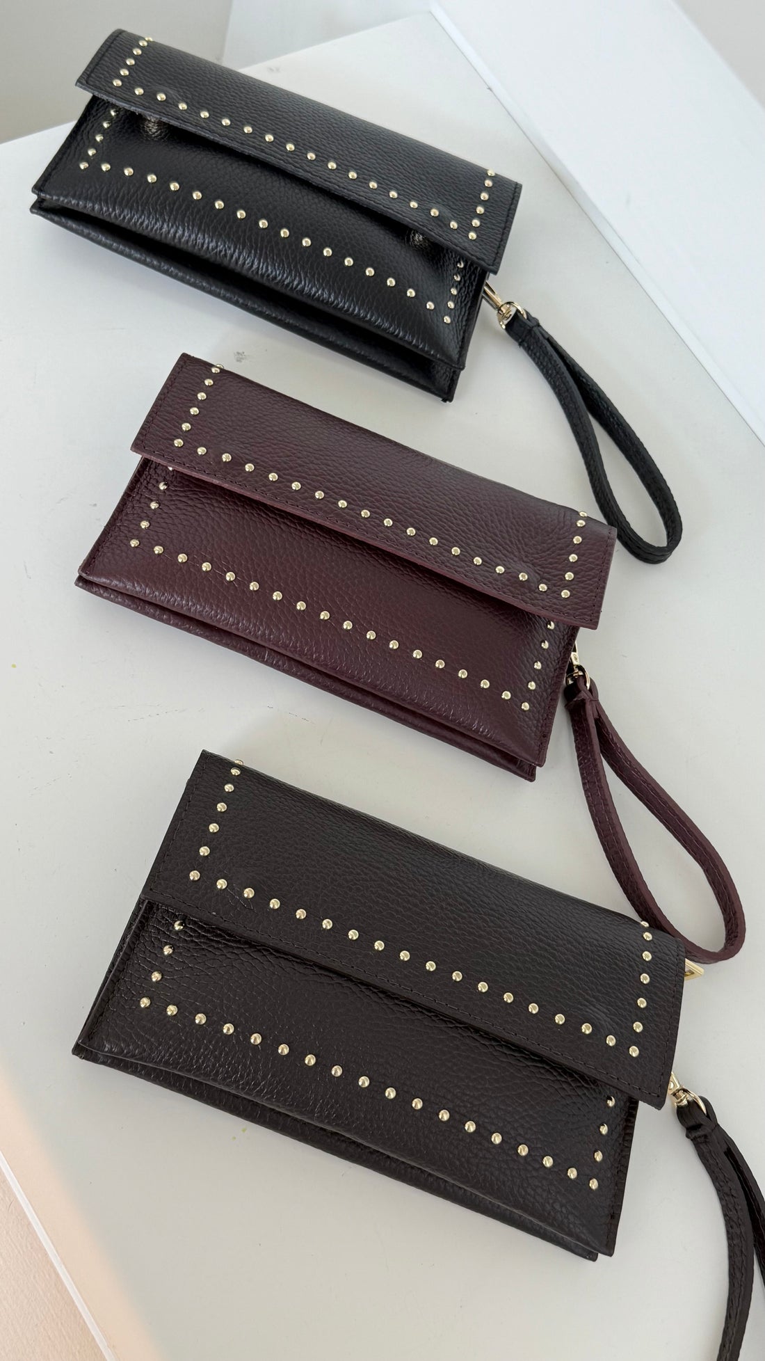 Studded Clutch Burgundy