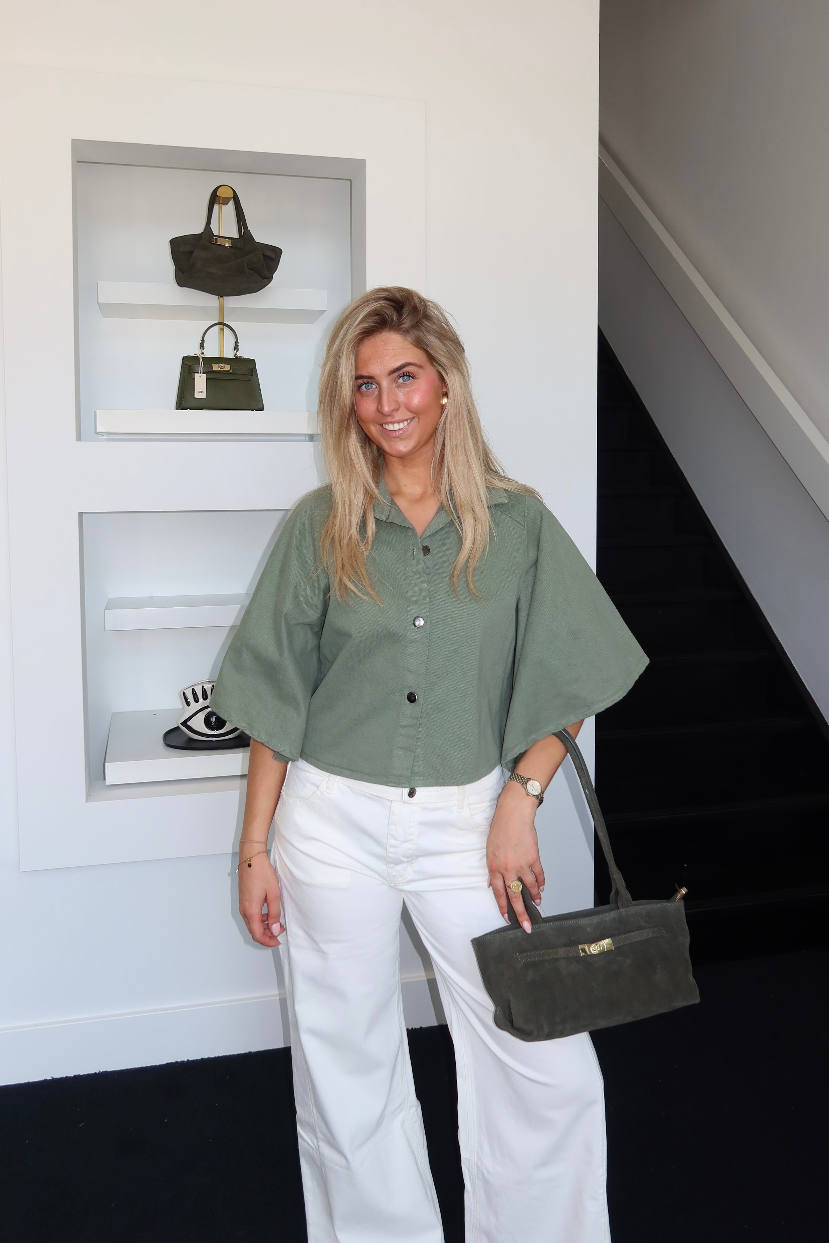 Marly Denim Top Khaki