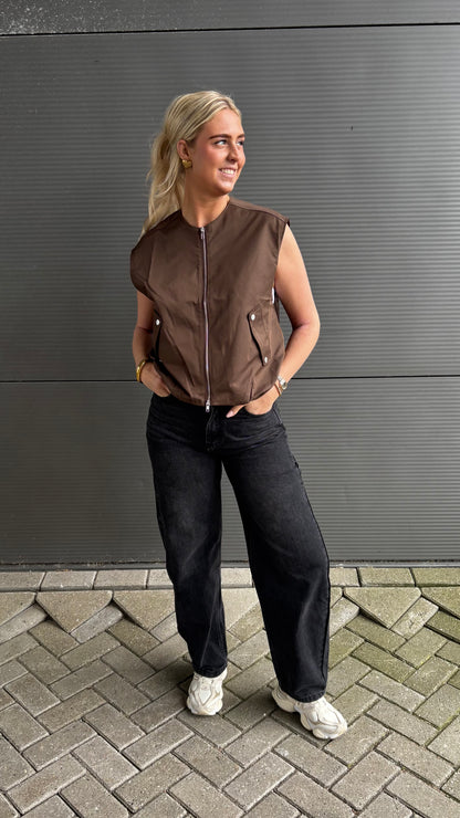 Mexx Bomber Gilet Brown