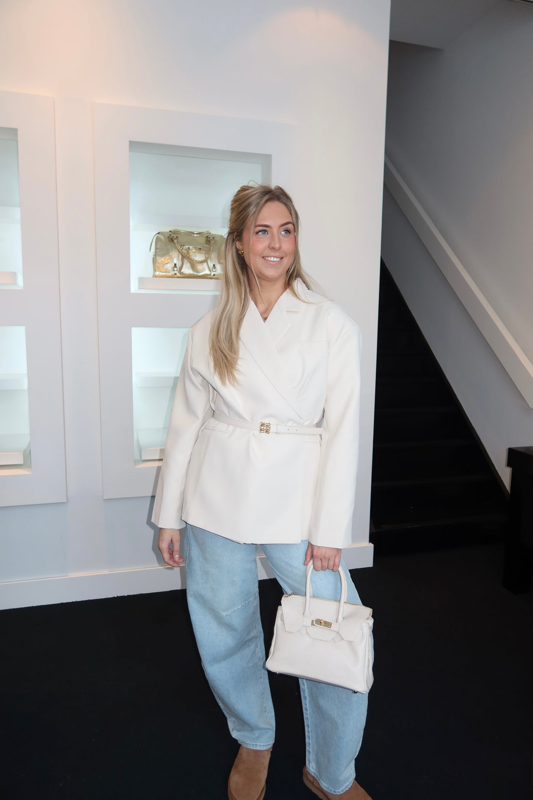 Lola Oversized Boxy Blazer Beige