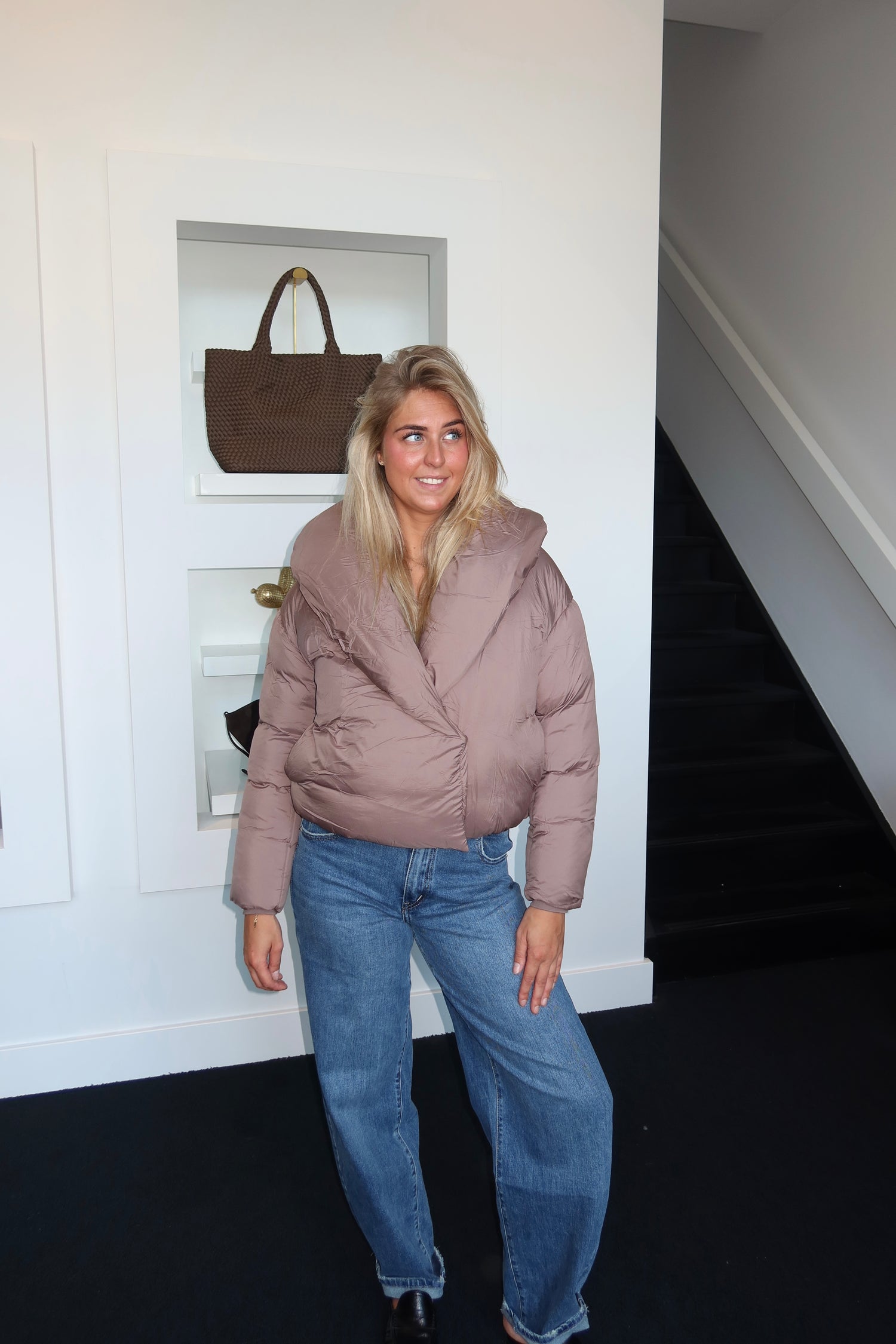 City Puffer Coat Taupe 7662