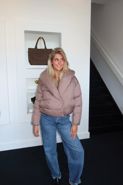 City Puffer Coat Taupe 7662