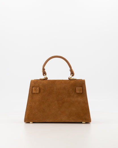Kella Suede Leather Bag Cognac