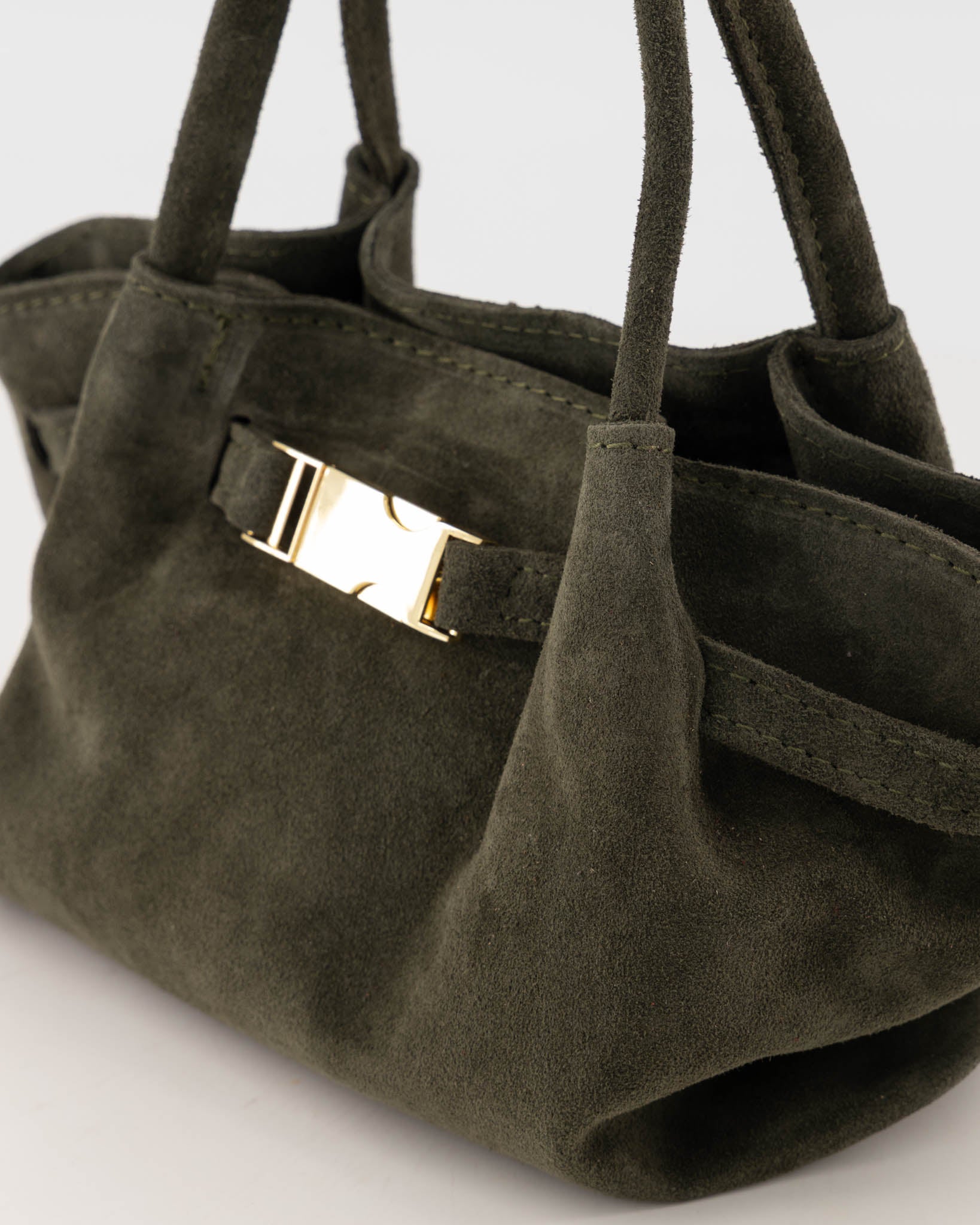 Leonie Suede Bag Dark Green