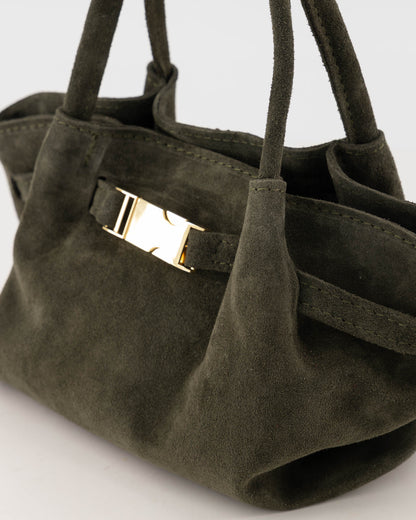Leonie Suede Bag Dark Green