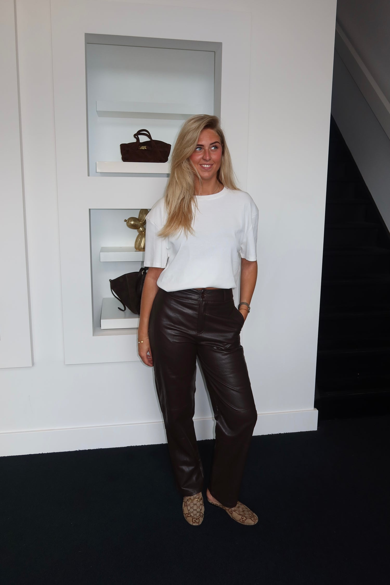 Kiek Leather Pants Coffee