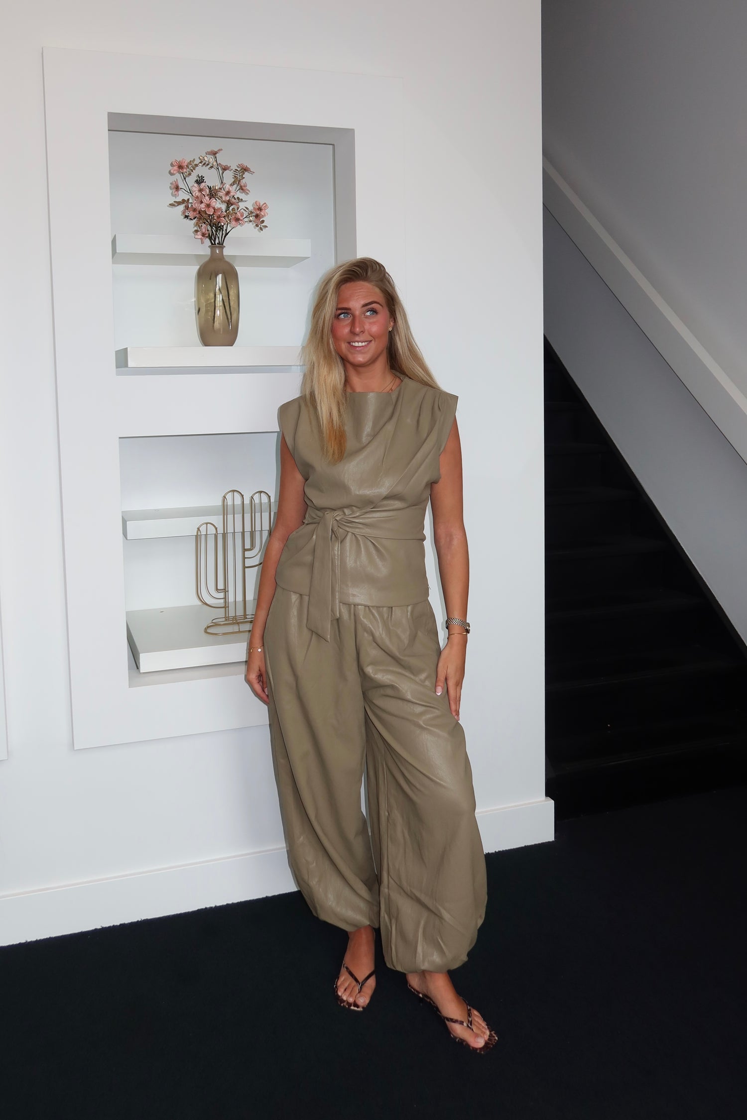 Britt Leather Top Olive