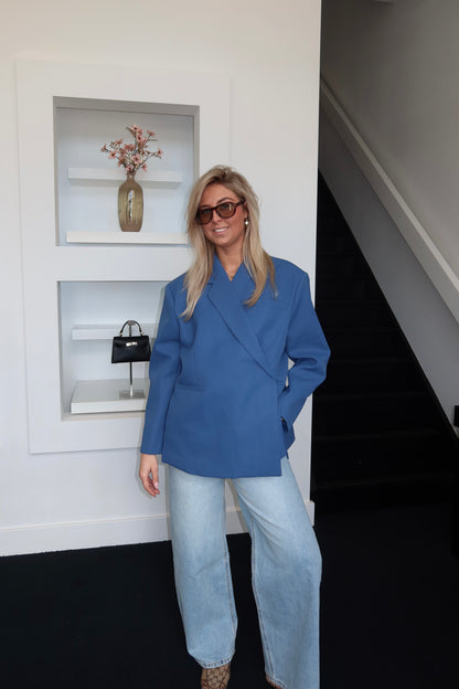 Lola Oversized Boxy Blazer Denim Blue