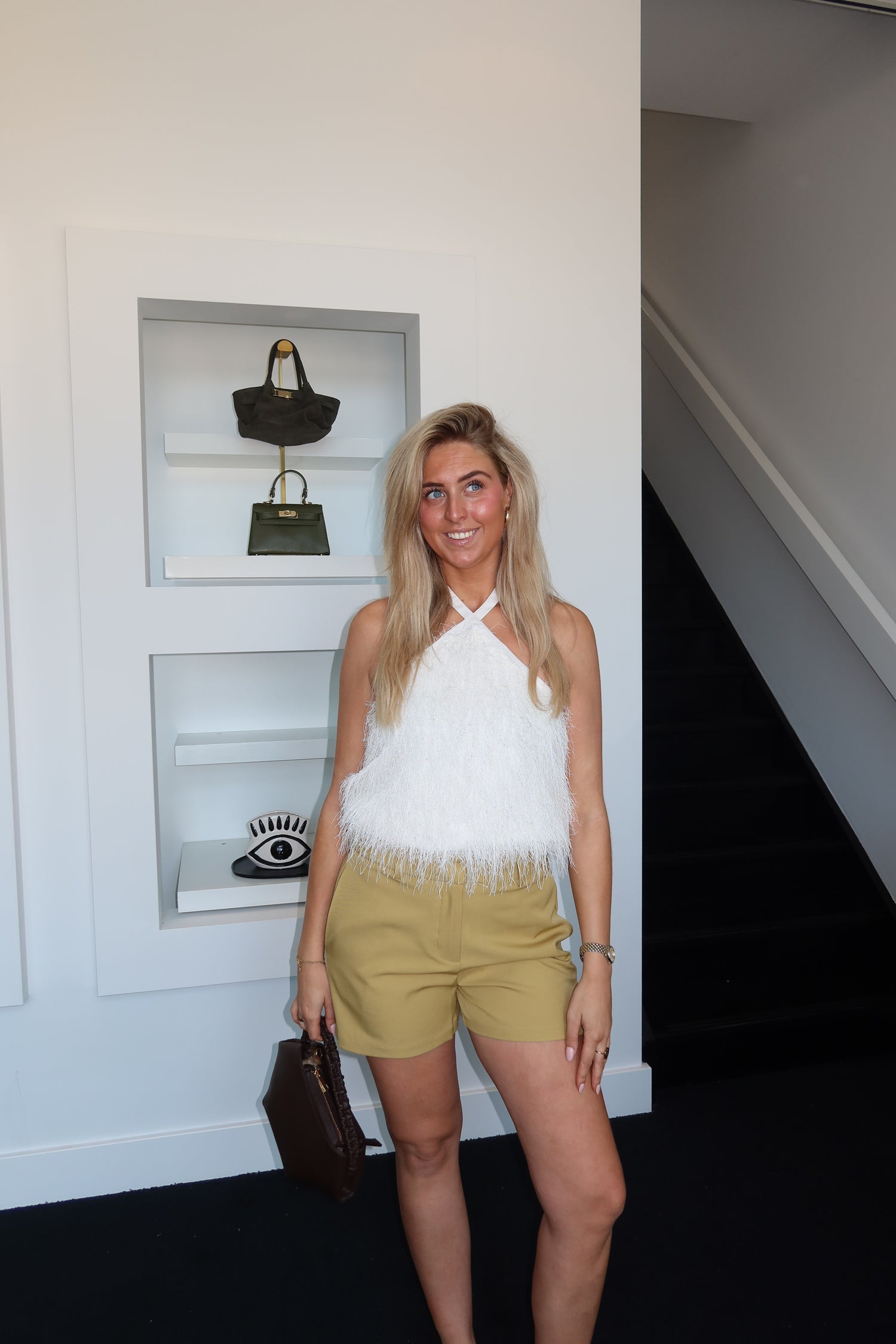Fringe Haltertop White 4878